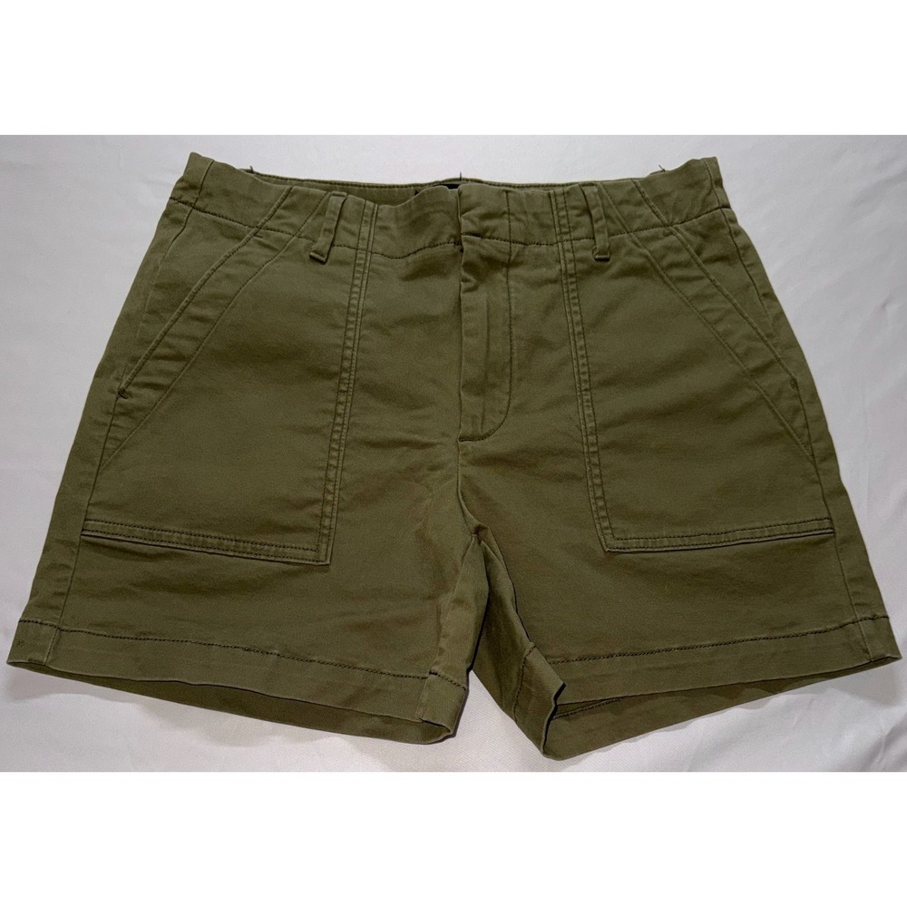 Banana Republic Authentic Chino Shorts Women 4 Green Cotton  Utility Casual